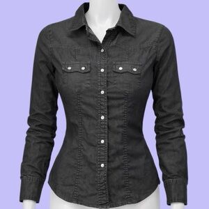 GAP Charcoal Stretch Denim Shirt